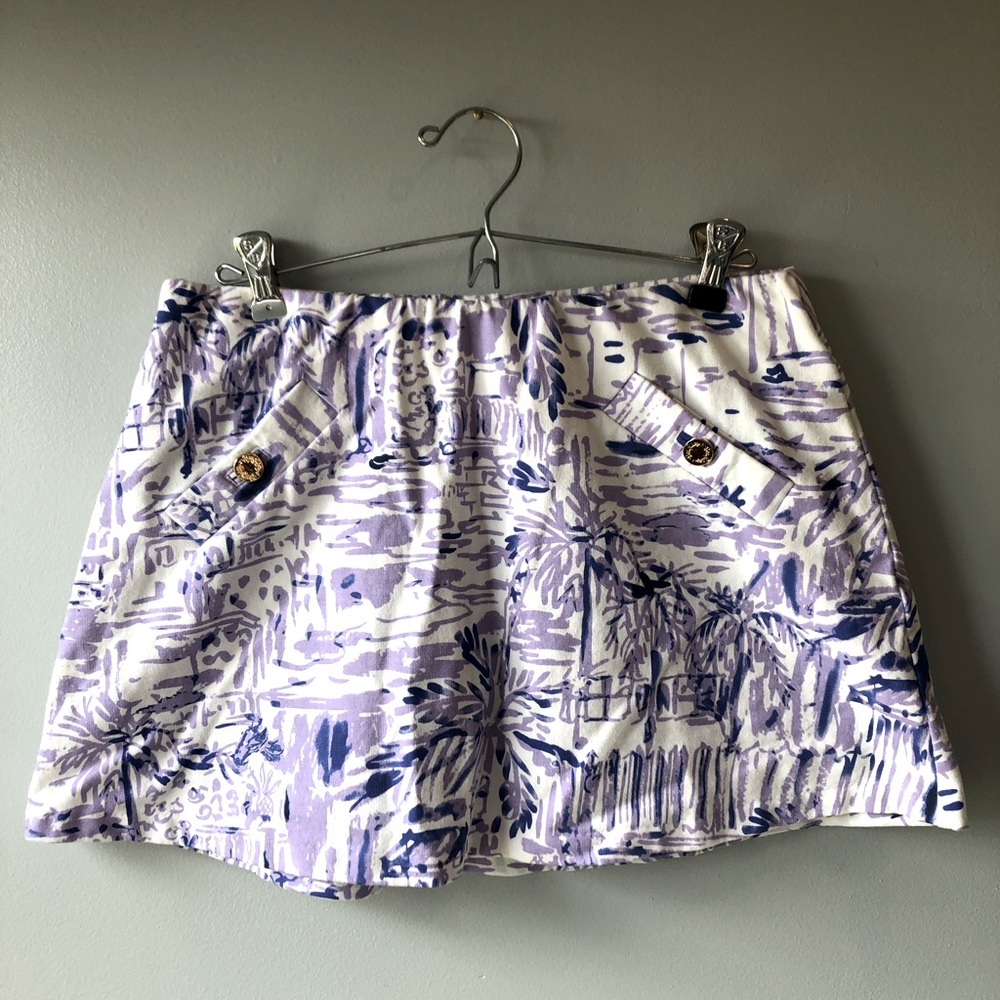 Lilly Pulitzer Madison Skort Rock the Dock Purple Pockets Size M EUC
